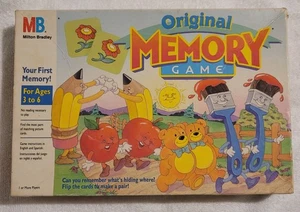 Original Memory Game 1990 Milton Bradley Ages 3-6 Complete 72 Pieces - Picture 1 of 10