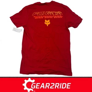 Mens Fox Racing T-Shirt FOX Chequered Red Fox Premium MX & MTB Casual T-Shirt - Picture 1 of 3