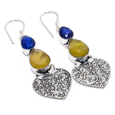 Blu Finto, Blu Giada 925 Argento Sterling Gioielli Parure - Immagine 1 di 4