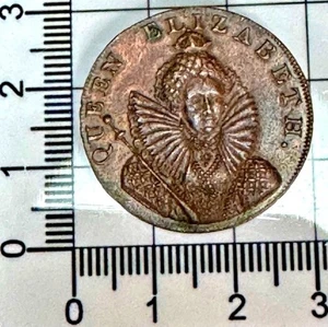 X448:  1794 Conder Token - Queen Elizabeth 1st - Very Good Grade - Picture 1 of 2