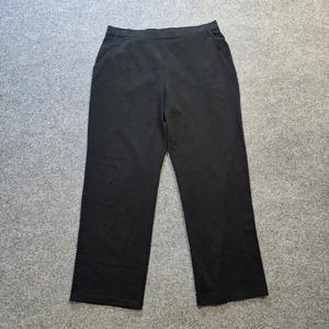LL Bean Pants Womens Large Petite Black Perfect Knit High Rise Straight Casual - Picture 1 of 10