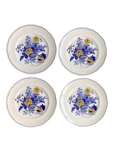 Enoch Wedgwood Surrey Blue Yellow Set of 4 Plates 6-7/8” Excellent Used Condit. - Picture 1 of 2