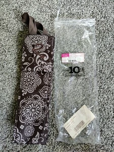 THIRTY ONE 31 Perfect Bottle THERMAL Brown Floral Wine Tote Bag "R" - Picture 1 of 7