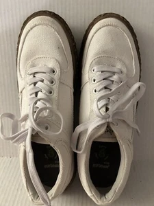 Hybrid Green Label Men’s Canvas The Raleigh” White Leather Lace Up Shoes Size 7 - Picture 1 of 5