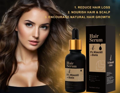 EVERESTBEAUTY 5% Minoxidil+Biotin for Hair Growth Serum & Hair loss regrowth for Men Women