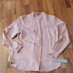 NWT Go Silk Washable Silk Relaxed Fit Soft Pink Blouse ■ Size M - Picture 1 of 11