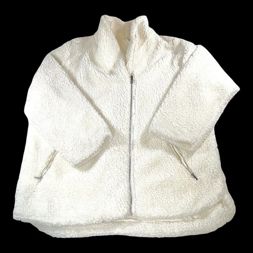 OFF WHITE Giacca Ideologia Donna XXL Off White Sherpa Finto Shearling Zip Teddy Taglie Forti