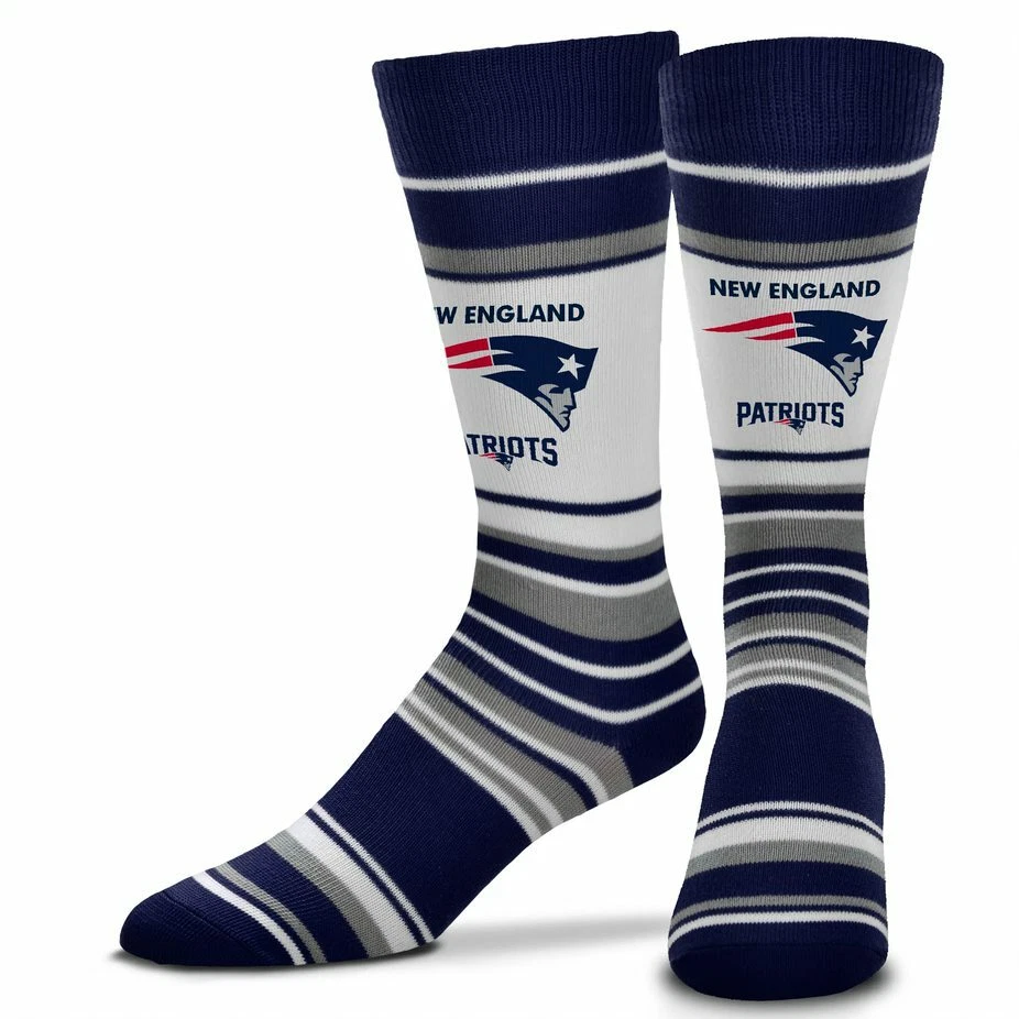 ¡NUEVO! Calcetines New England Patriots NFL Dyenamic Mas Rayas Hombres Crew OSFM Foto 1 de 1