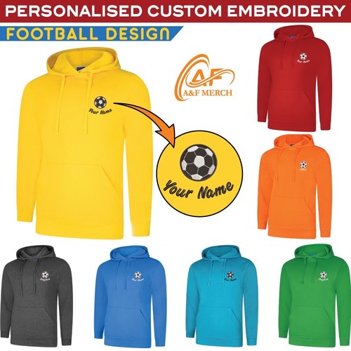 COACH Felpa con cappuccio calcio ricamata personalizzata il tuo nome squadra sportiva giocatore