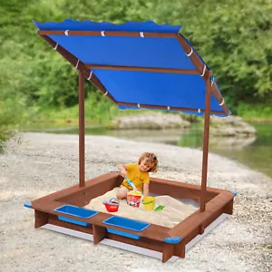 Kindersandkasten Holzsandkasten mit Abdeckung Sandkästen für den Garten New - Bild 1 von 18