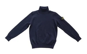 STONE ISLAND maglione dolcevita a coste da bambino nbc25s blu collo alto 10 anni - Picture 1 of 4