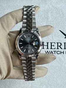 Rolex Datejust 41mm M126334 Slate Jubilee Bracelet Fluted Bezel Box & Papers - Picture 1 of 12