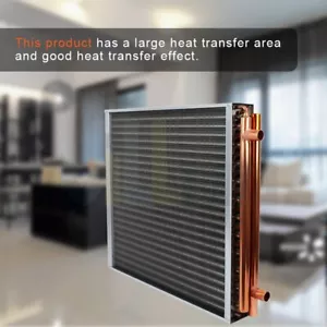 Intercambiador de calor de aletas 24x24 agua a aire con puertos de cobre para refrigeración calefacción gris - Imagen 1 de 10