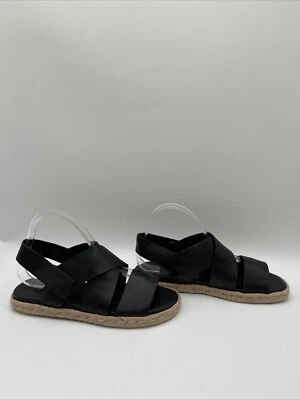 VINCE. Alpargatas 'Sofie' de cuero negro con banda cruzada y correa cruzada para mujer 9M Foto 1 de 4