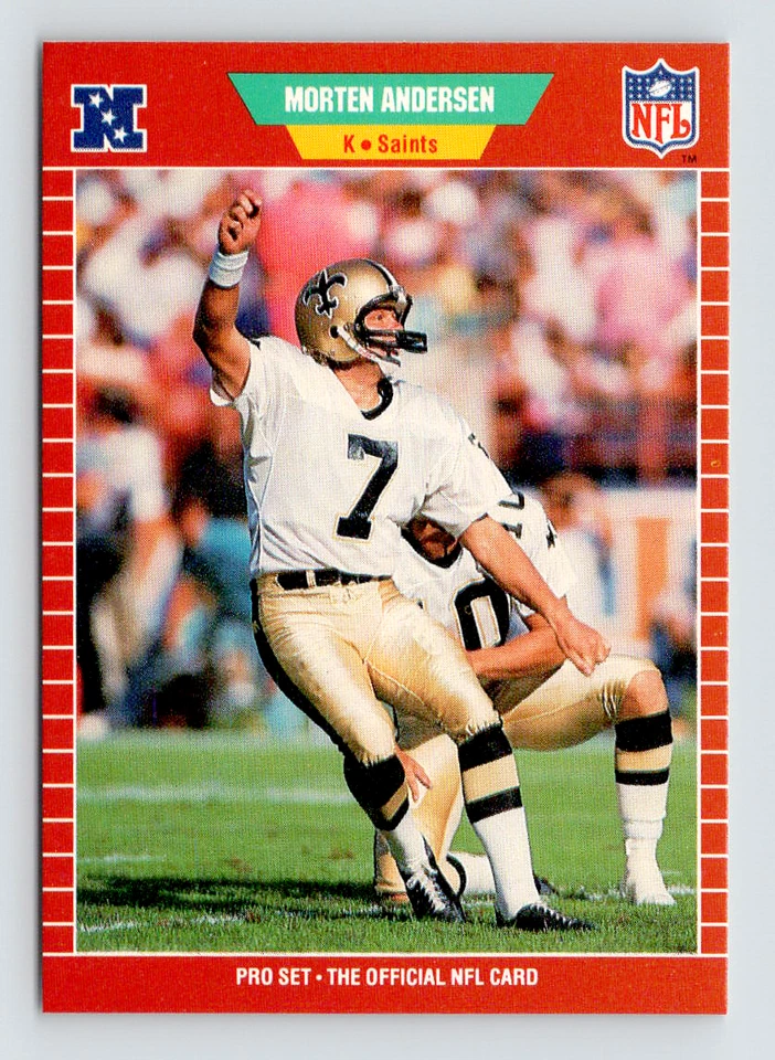 1989 Pro Set Card, #261 Morten Andersen Hall of Famer, New Orleans Saints - Image 1 of 3