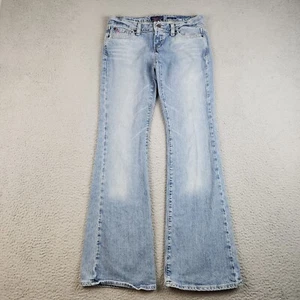 VTG Y2K aeropostale Flare Leg Bell Bottom Jeans Womens 3/4 Low Rise Butterfly - Picture 1 of 14