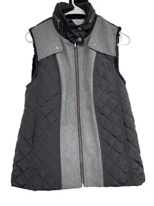 Tart Collections Donnah Wool Blend Gray Quilted Faux Fur Lined Vest Size XS - Picture 1 of 10