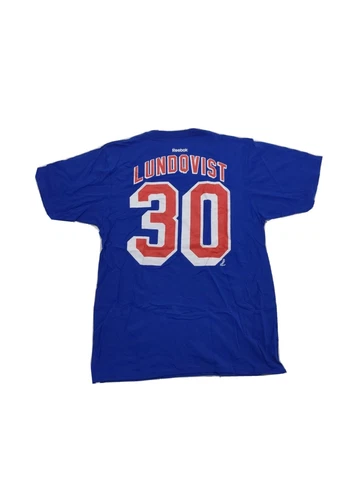 New York Rangers #30 Lundqvist T Shirt Hockey NHL Blue Men's Large Reebok Cover