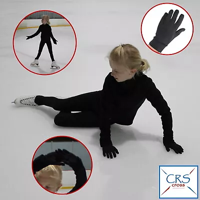 CRS Cross Figure Skating Gloves Black or Tan -Warm Padded Protection Competition