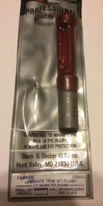Laminate TRIM Bit 1/2"shank,1" flus,Flush,Carbide Tip ,W/ Bearing,B&D INDUSTRIAL - Picture 1 of 1