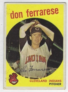 1959 Topps - #247 Don Ferrarese Cleveland Indians Pitcher Baseball Card - Picture 1 of 2