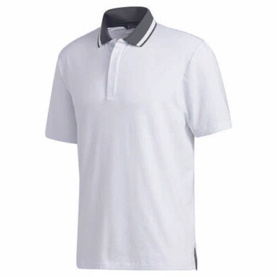 adidas Golf Polo Shirt, Mens, Adicross, White With Grey Collar, NEW - Image 1 of 2