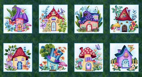 ПАНЕЛЬ DOWN THE FAIRY PATH ОТ HENRY GLASS СКАЗОЧНЫЕ ДОМА ТКАНЬ ФАНТАЗИЯ 24 дюйма x 44 дюйма - Изображение 1 из 1