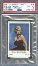 1952 Dutch Gum Card AB Set 26 ZSA ZSA GABOR Hungarian Actress Moulin Rouge PSA 8