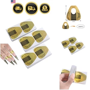 Acryl Nagelformen 300 Stück Golden Nagelverlängerung Selbstklebend Gel Aufkleber - Bild 1 von 9
