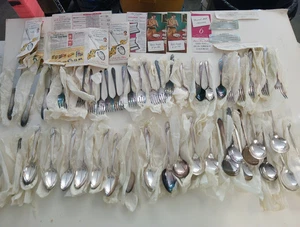 48 Pcs.,QUEEN BESS, Silverplate, Betty Crocker,NEVER USED,With Papers - Picture 1 of 24