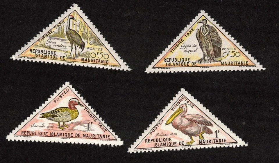 MNH MAURITANIA REPUBLIQUE ISLAMIQUE 1963 AVES triángulo (W312) Foto 1 de 1