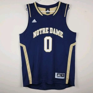 Maglia basket Notre Dame Fighting Irish NCAA #0 Adidas 2012 blu uomo taglia M - Foto 1 di 19