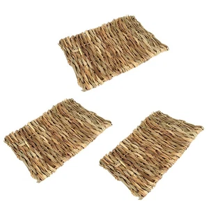 2 Stück Haustiermatte Grasmatten Sicher Essbar Matten Käfige Kauspielzeug für Haustiere Größe 40x28CM - Bild 1 von 11