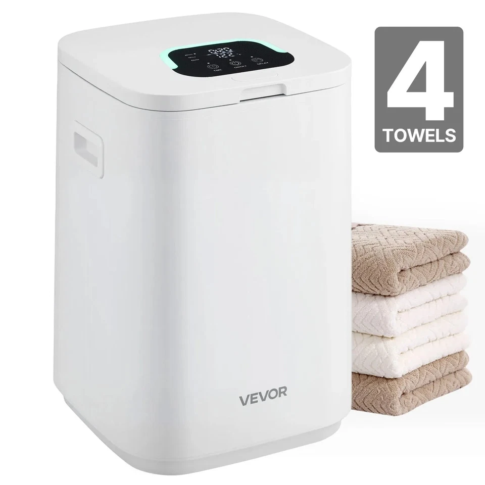 VEVOR 20L Towel Warmer Bucket with LED Dispaly 4 Hooks and Security Lock White