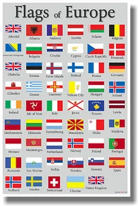 Flags of Europe - NEW World Travel POSTER - Picture 1 of 1
