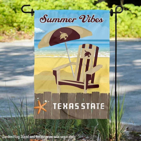 Texas State Bobcats Summer Season Vibes Garden Flag and Yard Banner Cover
