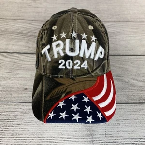 Gorra de béisbol Trump 2024 camuflaje bandera talla única Save America MAGA - Imagen 1 de 9