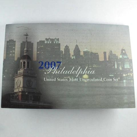 2007 P US UNCIRCULATED 14 COIN SET CENT NICKEL DIME QUARTER HALF AND DOLLARS Cover