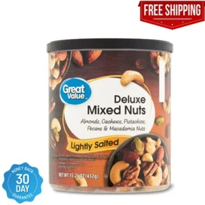 Great Value Lightly Salted, Deluxe Mixed Nuts, 15.25 oz - Picture 1 of 6