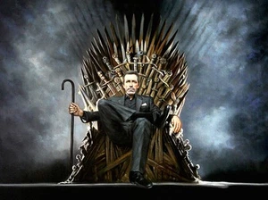 SUPERB RARE ORIGINAL ZEN O'CONOR "Dr Gregory House" IRON THRONE SERIES PAINTING - Picture 1 of 1