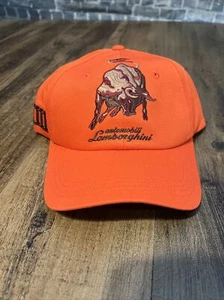 Automobili Lamborghini Mens Cap Hat ORANGE Embroidered Buckle Authentic Official - Picture 1 of 11