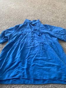 Lane Bryant Womens Plus Size Blue Short Sleeve Blouse Size 22/24 - Picture 1 of 9