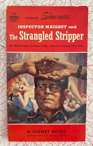 Vtg Pulp Book Novel Inspector Maigret The Strangled Stripper Georges Simenon - Picture 1 of 2