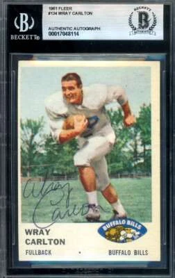 Wray Carlton Beckett BAS Signed 1961 Fleer Rookie Autograph - Image 1 of 2