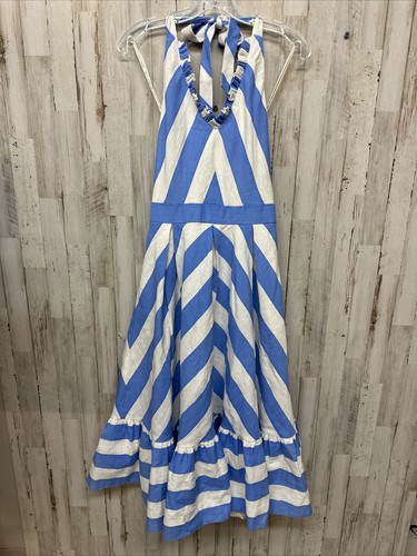 Abito Kate Spade Fit & Flare blu bianco a righe taglia 4