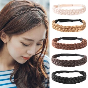 Natural Hair Band Plaited Headband Braided & Elastic Band Hair Extensions HOT - Picture 1 of 13