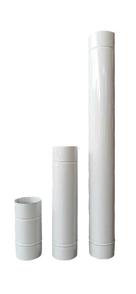 TUBO CANNA FUMARIA SMALTATO LAMIERA BIANCO PER STUFE STUFA E CUCINE A LEGNA