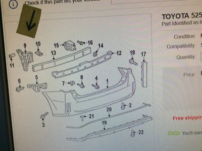  52592-47030 Original OEM lado izquierdo 2012 2013 2014 TOYOTA PRIUS V lado sellado trasero Foto 1 de 3