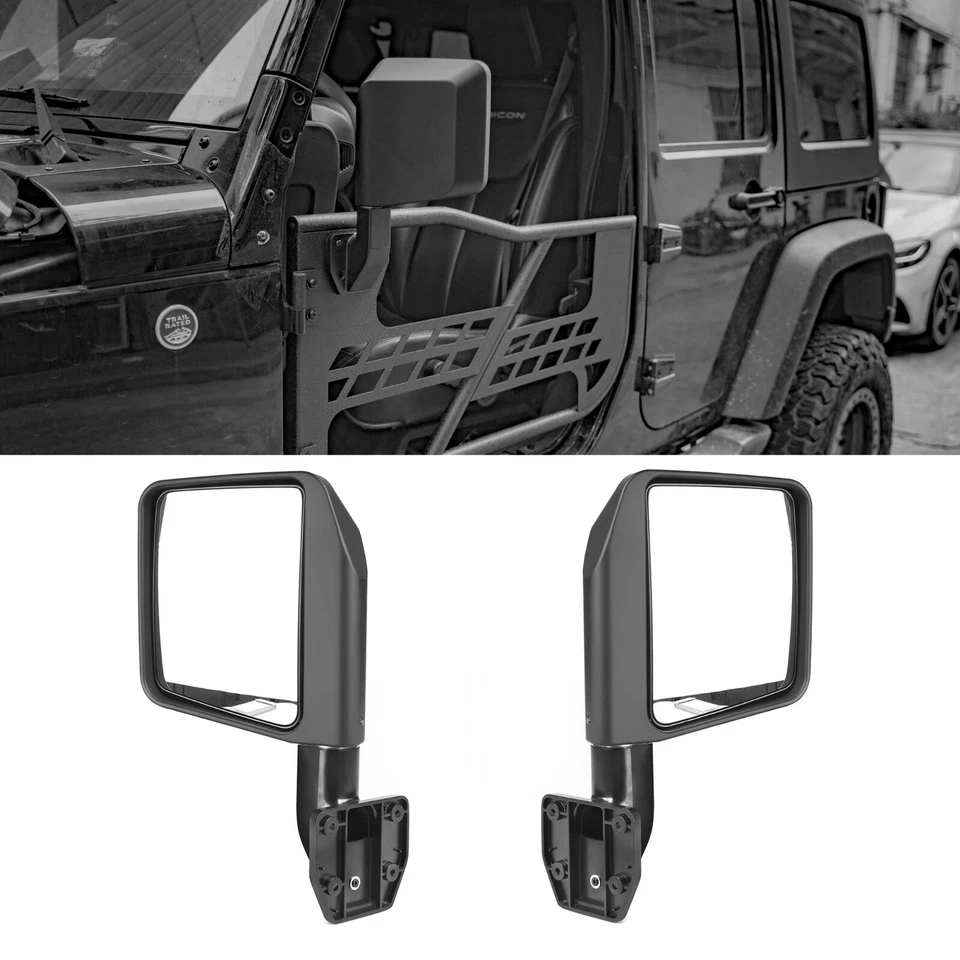 Wrangler Half Doors Side View Mirrors Fits for 2007-2025 Wrangler JK JL JT YJ - Image 1 of 4