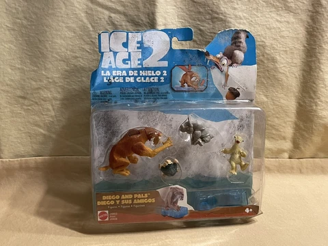 Ice Age 2 Meltdown Diego and Pals Toy Figures Mattel 2005 - NEW Damaged Card Cover